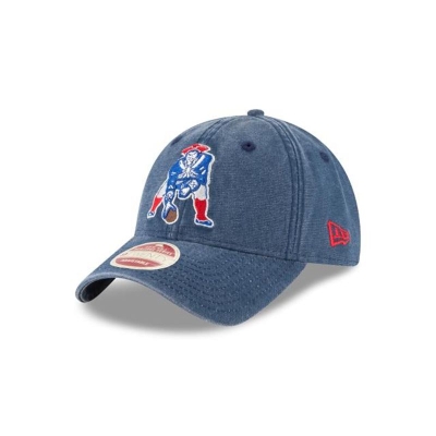 Blue New England Patriots Hat - New Era NFL Classic Wash 9TWENTY Adjustable Caps USA8639051